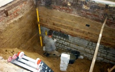 Nieuwe kelder met onderblokmethode