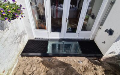 Staalconstructie met beloopbaar glas